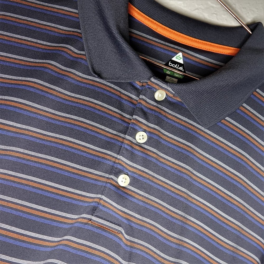 Bolle Golf Casual Button Collar Polo Shirt Gray XL